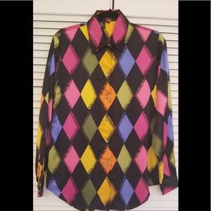 Harlequin Blouse 100% Silk